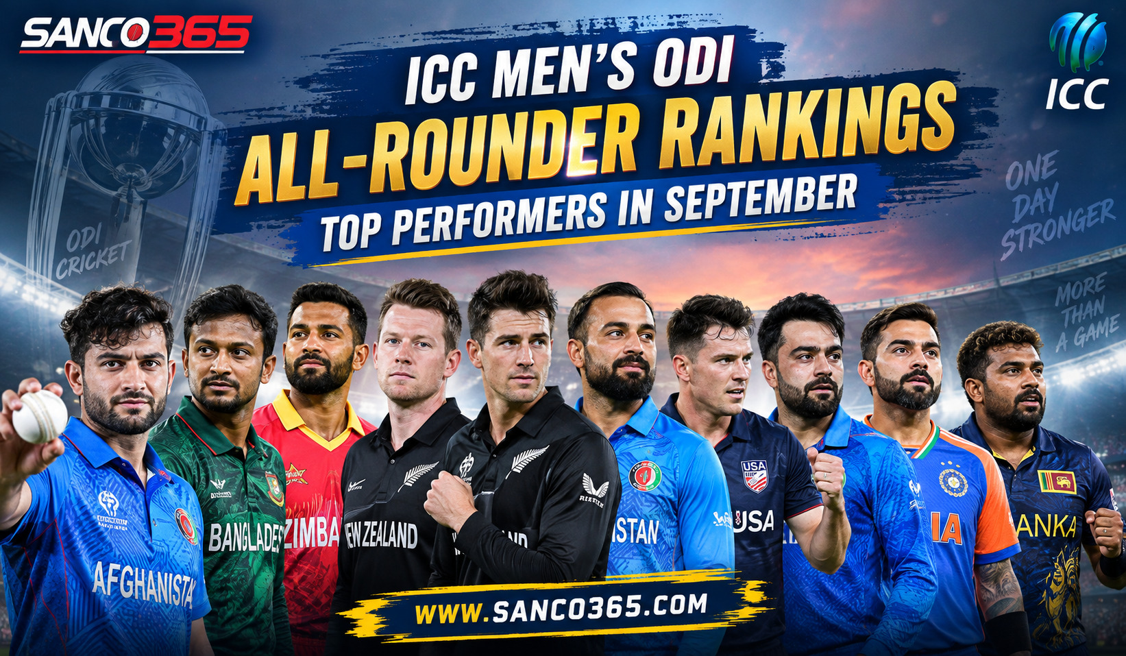 ICC Men’s ODI All-Rounder Rankings: Top Performers in September